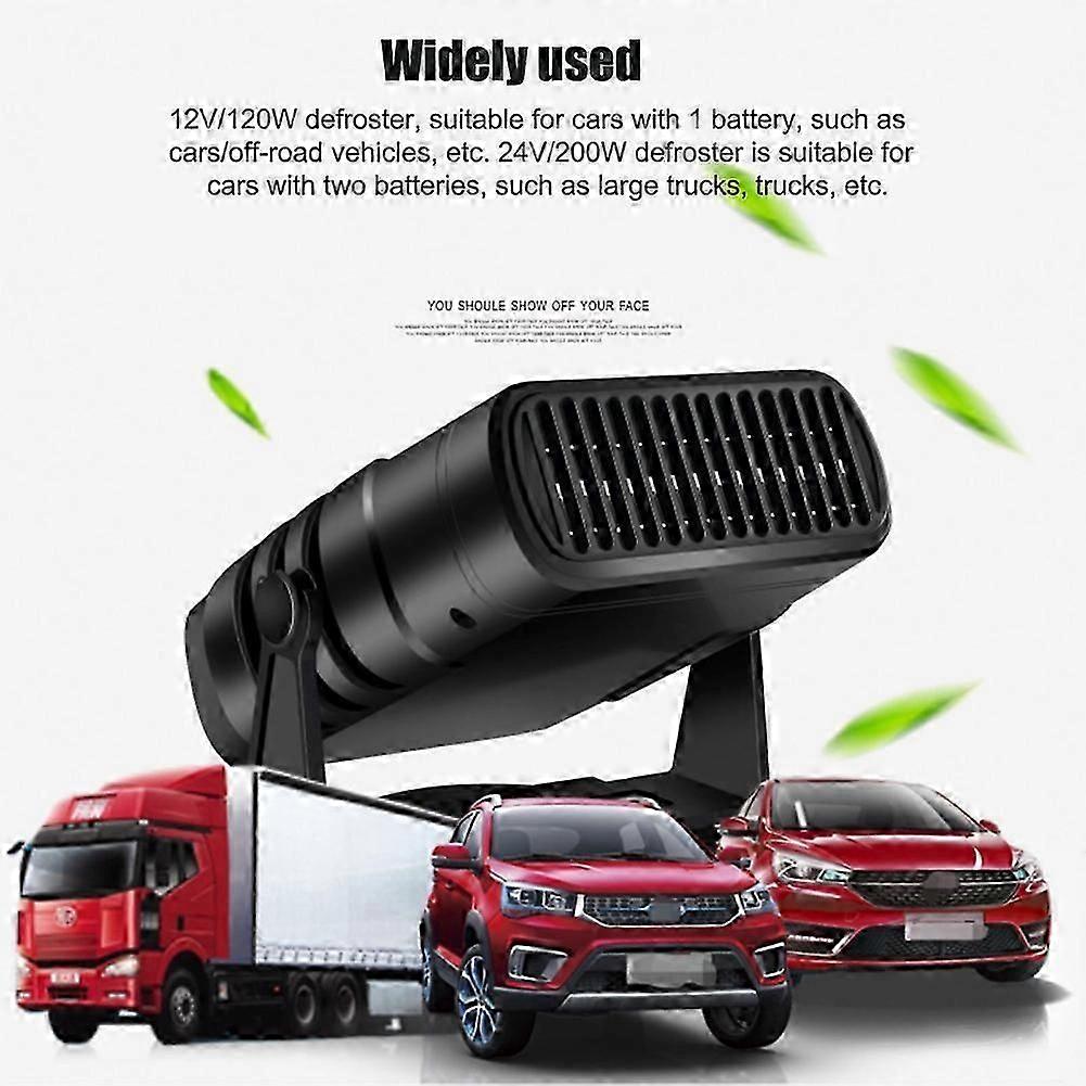 Ventola di riscaldamento per auto 2 in 1 Raffreddamento Riscaldamento 120 W / 200 W 12 V / 24 V Riscaldatore automatico portatile per parabrezza Auto Sbrinamento Disappannamento Riscaldamento Raffreddamento