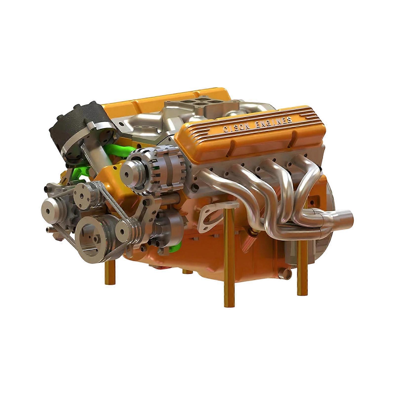 Motorized Engine Model Figure For Adult Children STEM Learning Educational Toy With Realistic Mechanical Component Yellow