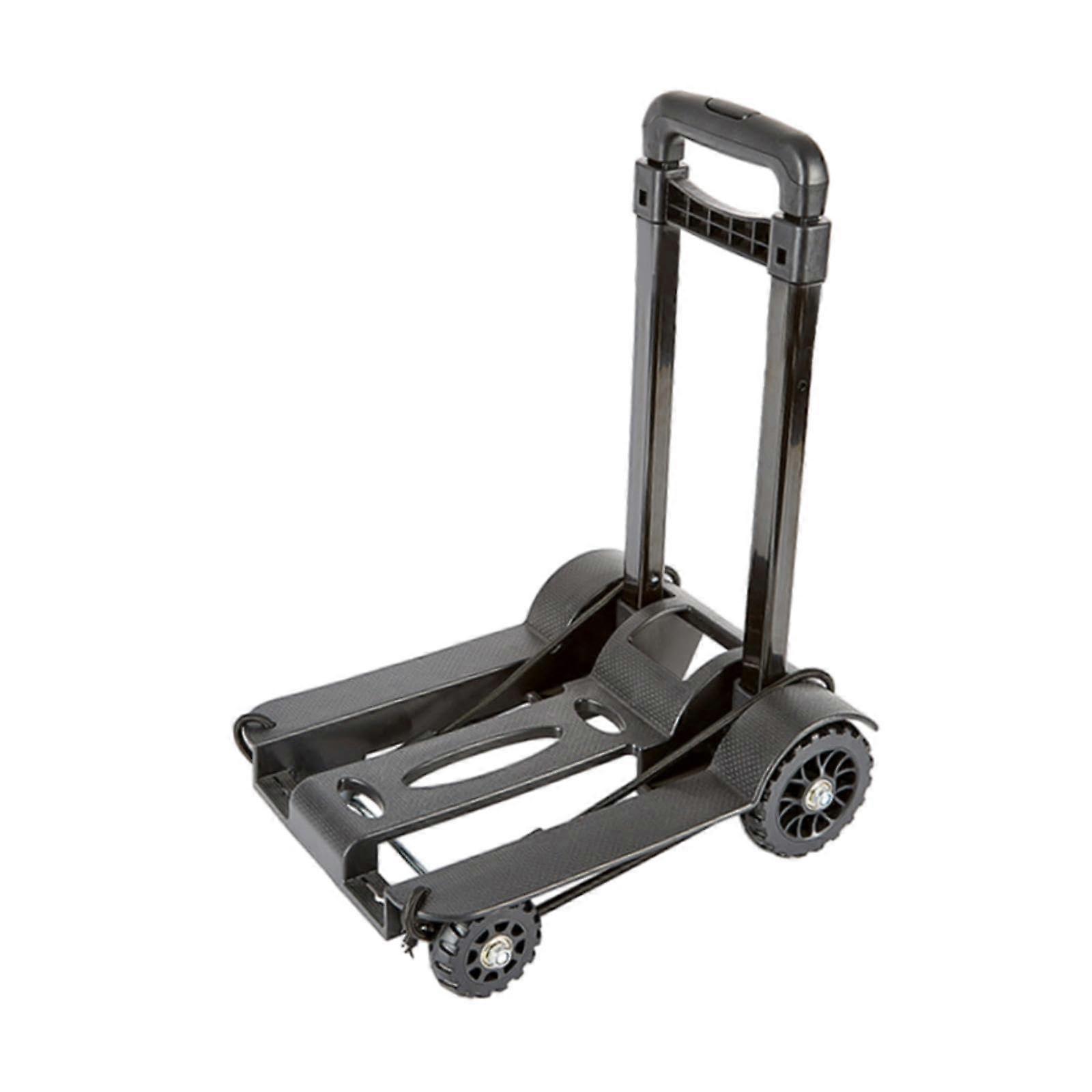 Foldable hand truck, transport cart with 4 wheels, portable, with elastic ropes, luggage cart for moving at home, in the office, lightweight.