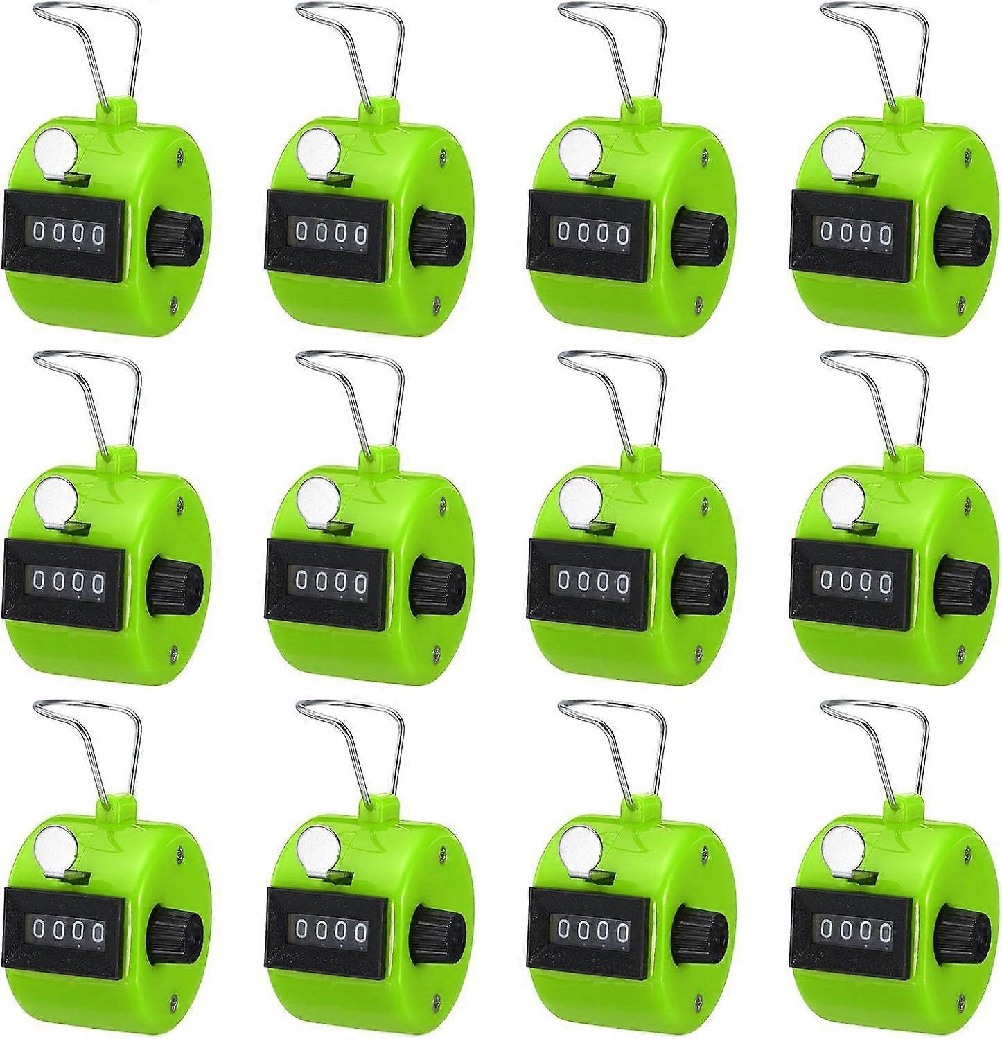 Counter, Counting Counter, 4 Digit Hand Counter, Handheld Plastic Small Gym Counter (Green)