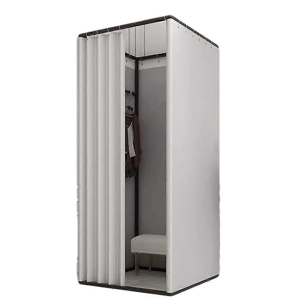Portable Dressing Room with Curtain and Hooks, Quadrilateral Changing Booth for Clothing Stores, Boutiques, Offices, Size 85x85x200cm