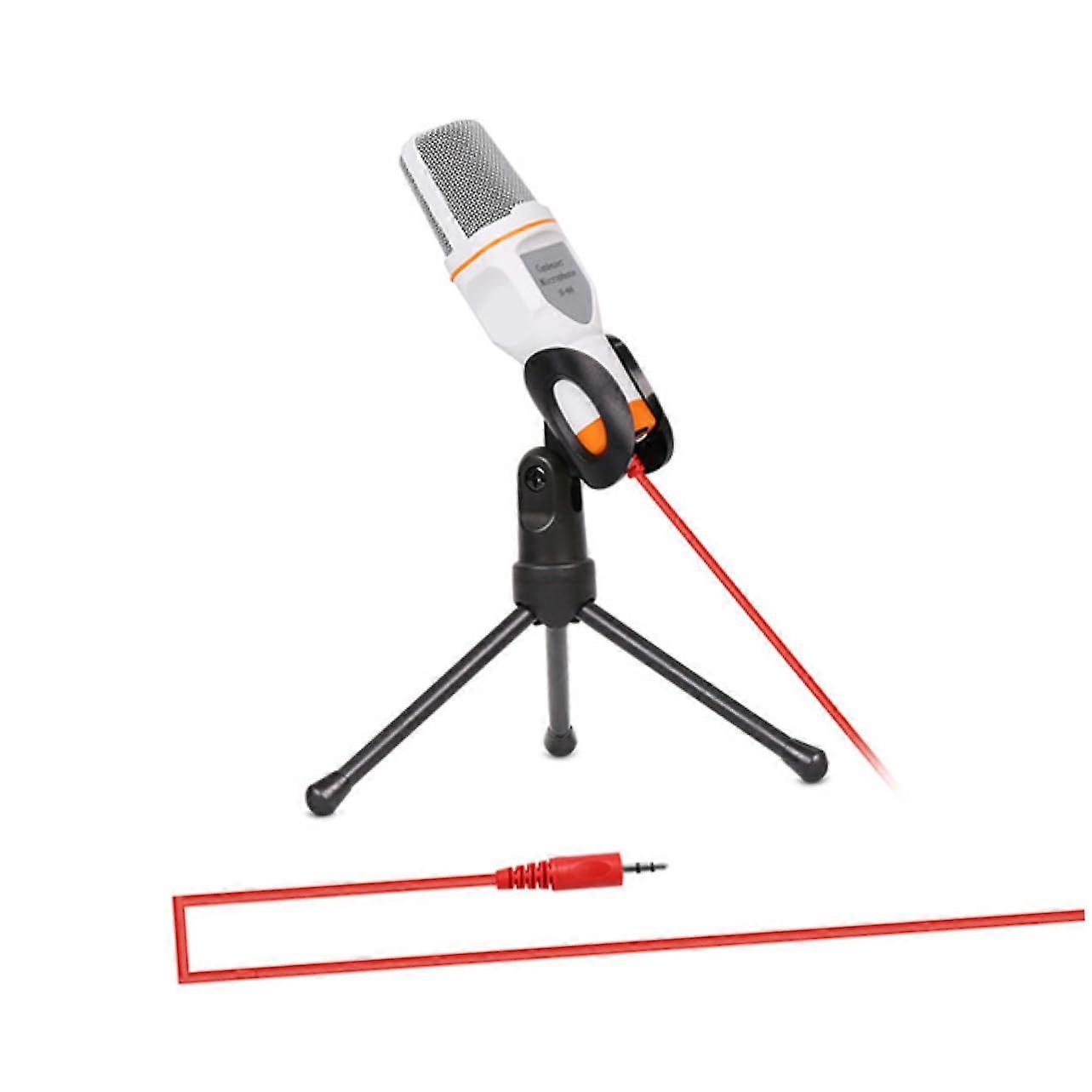 Podcast Microphone Studio Condenser Microphone with Adjustable Clip for Gaming and Recording - White