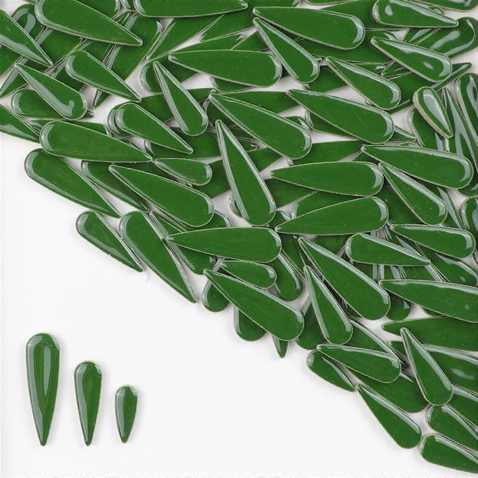 Mosaiksteine Zum Basteln 100g Wassertropfen-Keramikfliesen DIY Porzellan Regentropfen 3 Größen Mischfarben Grün