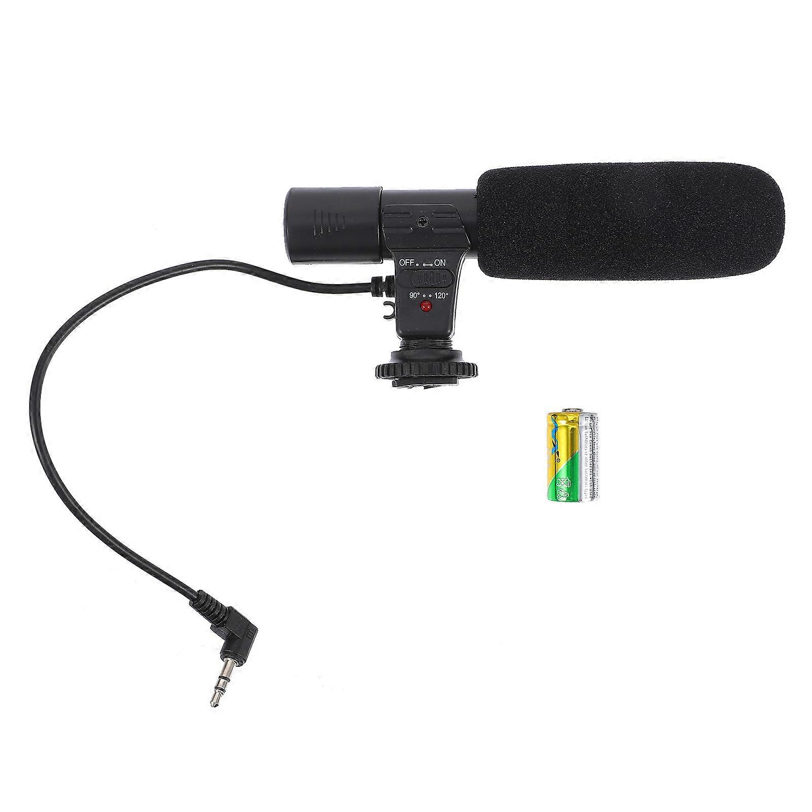 Black Camera Microphone for Camera with High Sensitivity and 3.5mm Jack