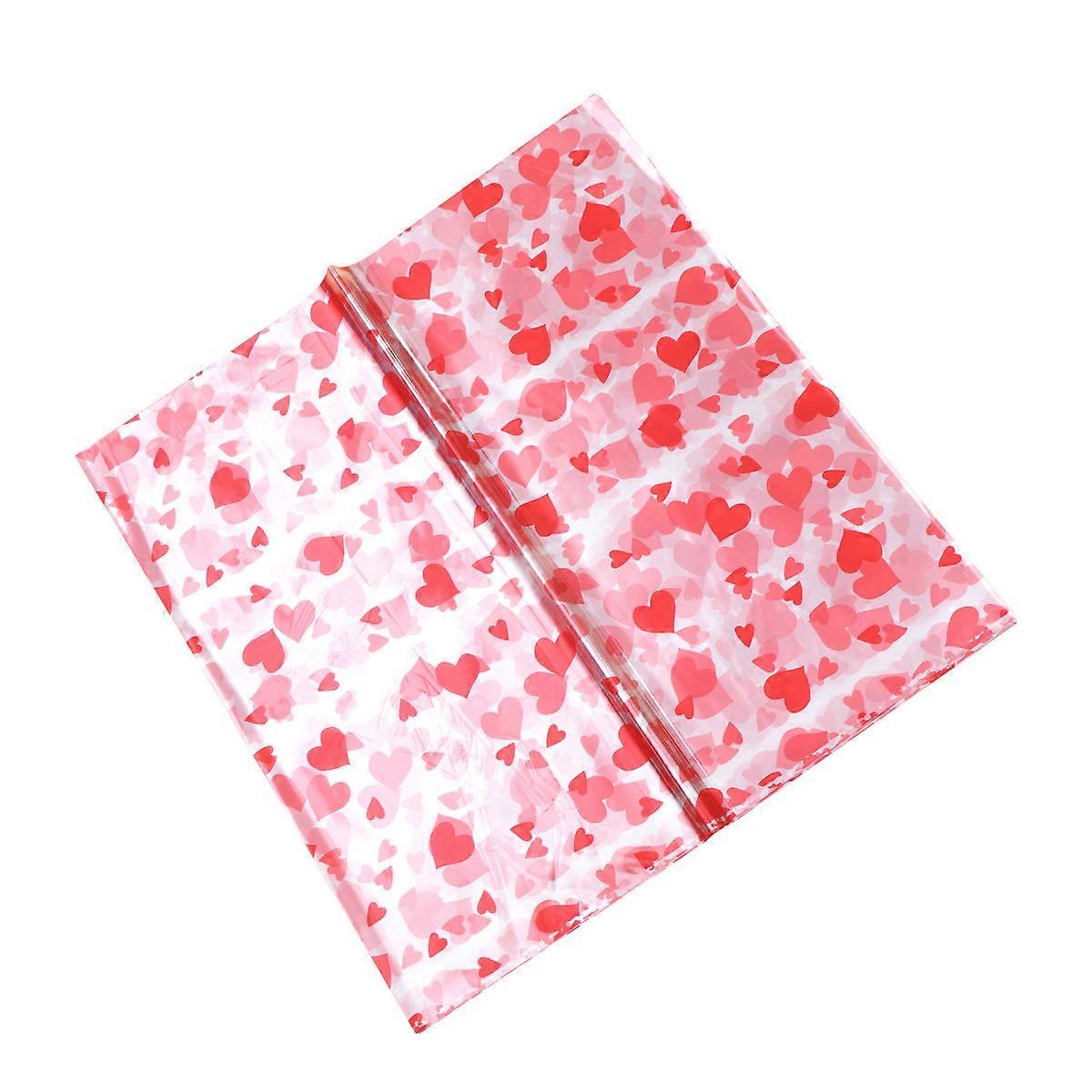 Korean Flower Wrapping Paper Heart Pattern Flower Wrapping Luxury Look Wedding Anniversary Books Red 50Pack