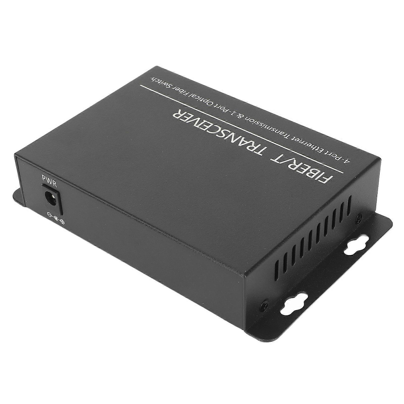 SFP Fiber Media Converter 1 Optical Port 4 Electrical Port Up To 120km RJ45 Port Ethernet Fiber Switch 100‑240V UK Plug