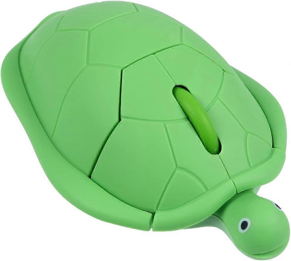 Wireless Mouse Cute Animal Green Turtle Shape Silent Click Ergonomic Portable Quiet Travel Lightweight USB Optical Mouse