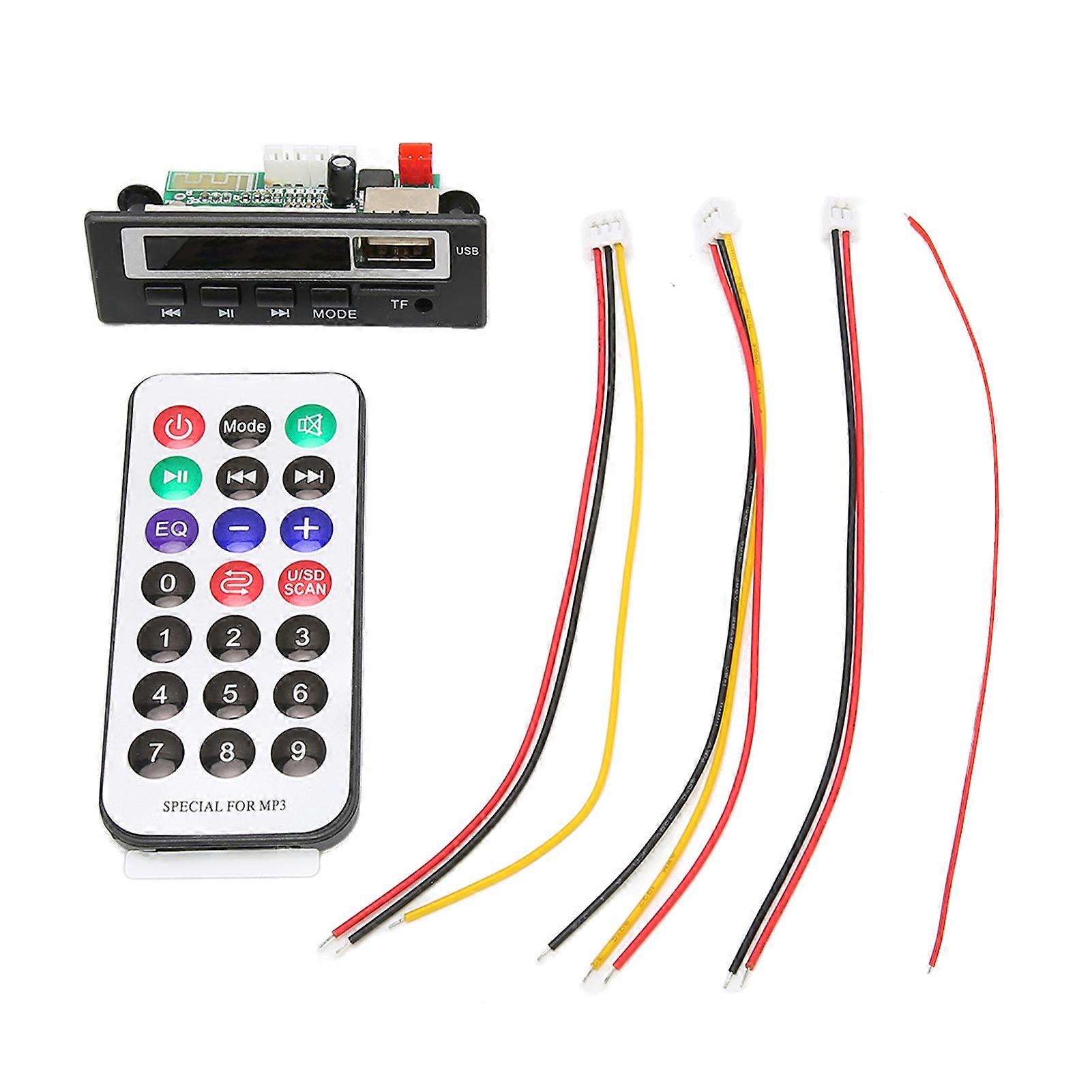 Bluetooth Decoder Board Hands Free Support USB Memory Card FM Radio MP3 WMA Decoding Module for Car 12V