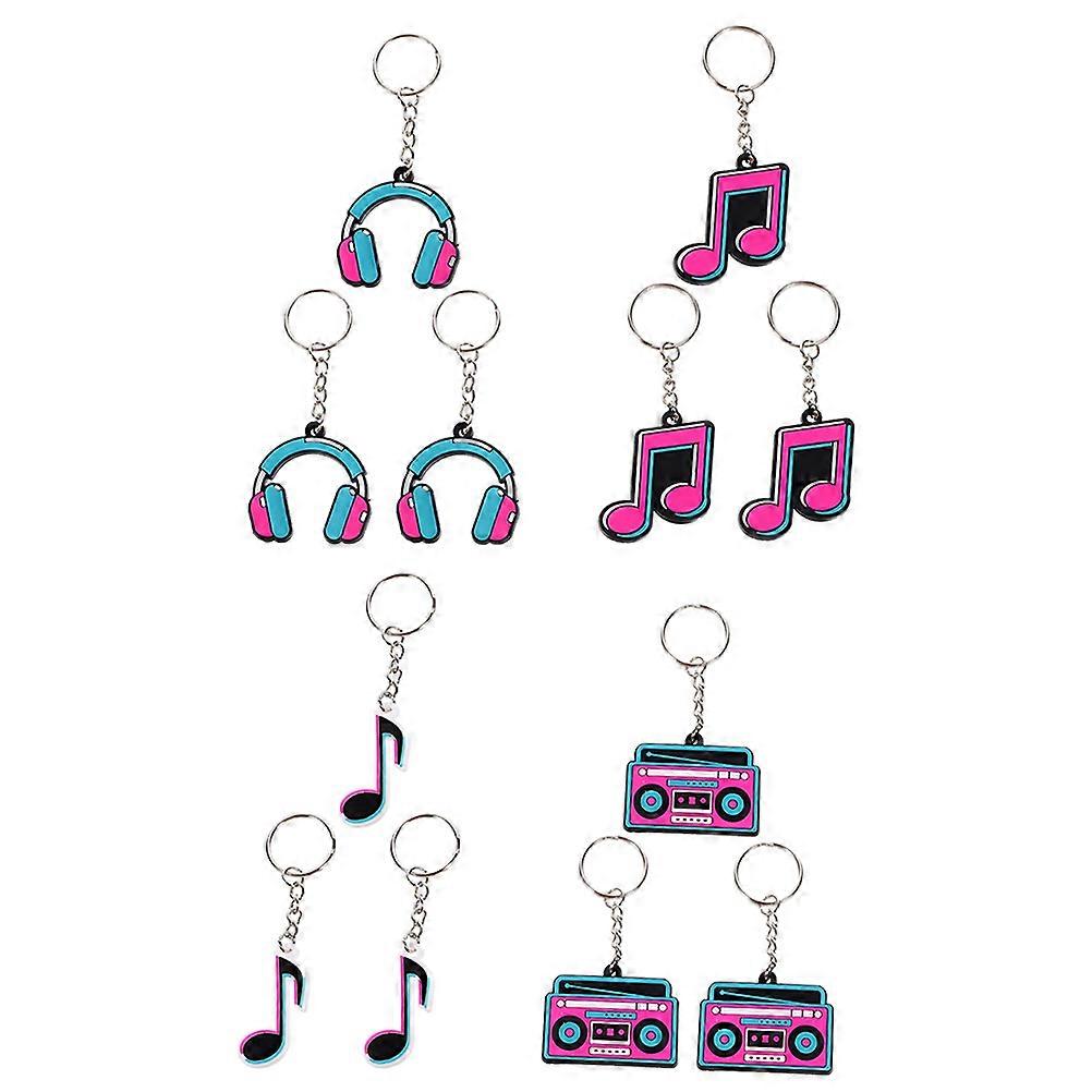 12pcs Music Note Keychains Party Favors for Music Lovers, Fun & Functional Key Rings for Birthdays, Dance Events & Celebrations – Portable Keepsakes