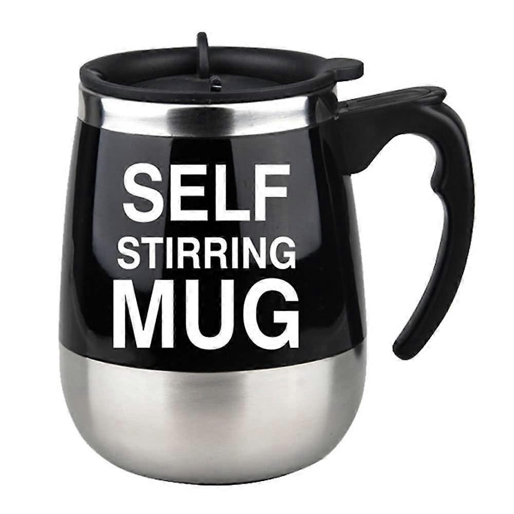 Electric Protein Shaker Stainless Steel Self-Stirring Cup Battery Operated for Protein, Coffee, Juices, Cocktails, Black
