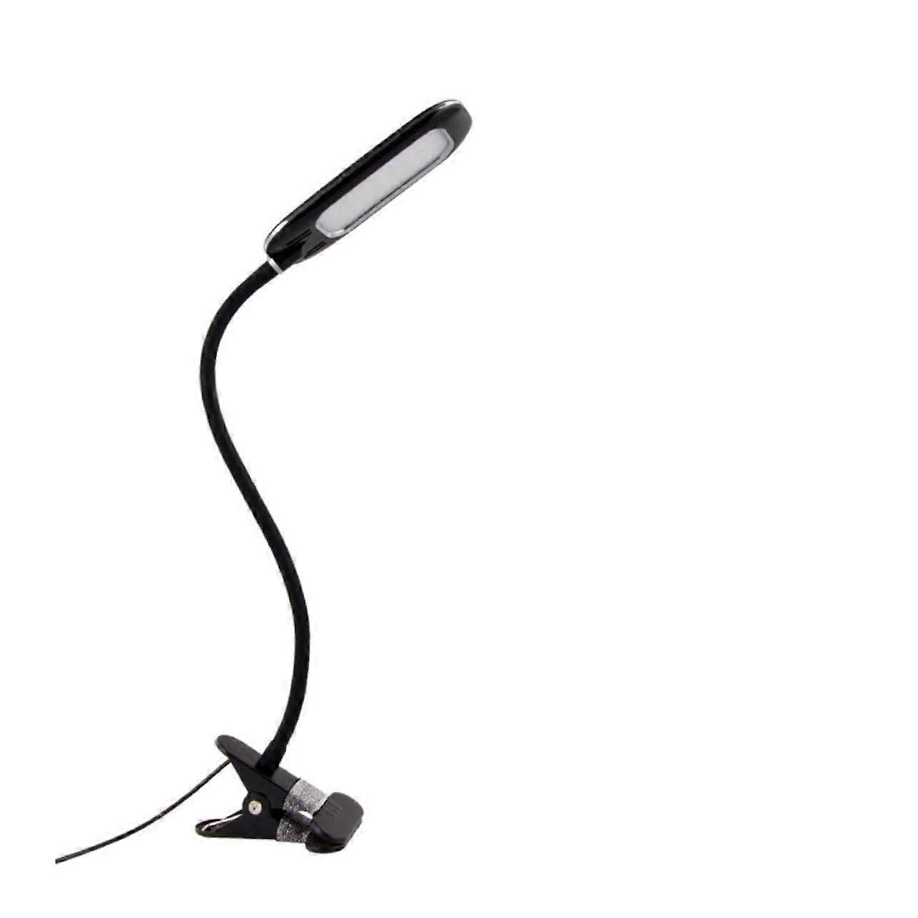 USB Clip Reading Lamp with LED Light, Adjustable Brightness, Flexible Gooseneck, and Strong Clamp for Camping, Black