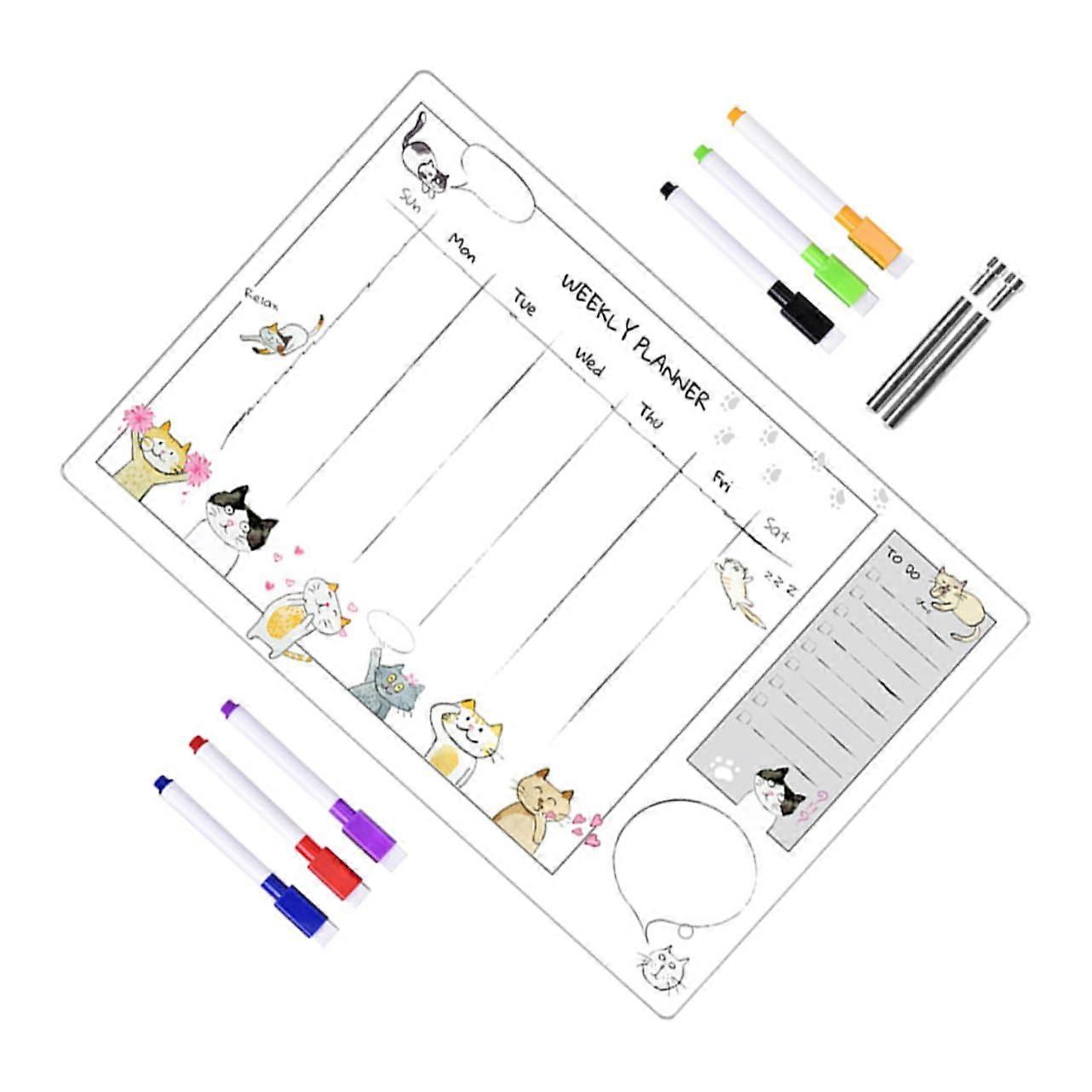 Weekly Planner Magnetic Whiteboard With Marker