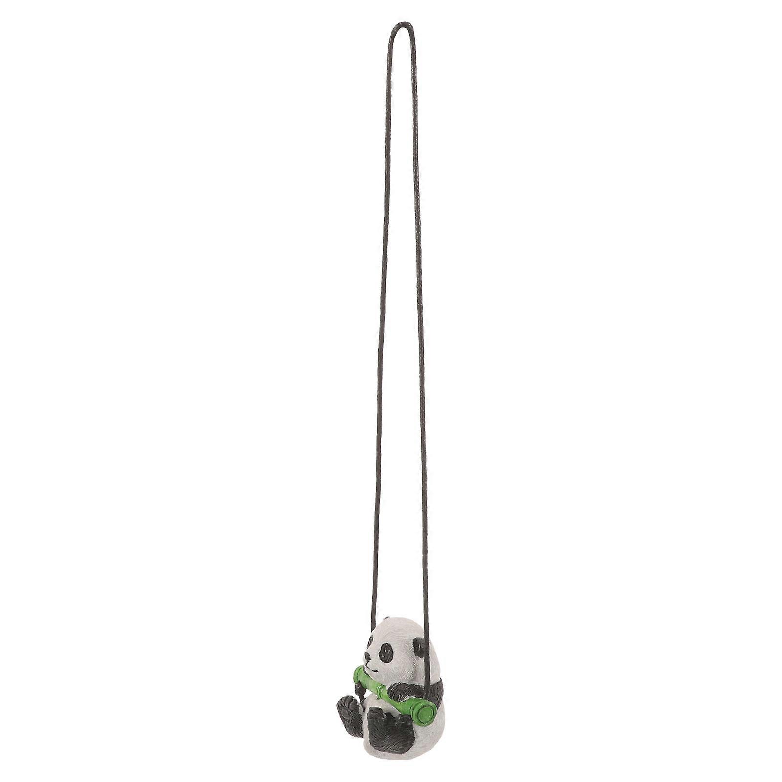 Cute Panda Hanging Ornament for Car Rearview Mirror – Durable Interior Decoration with Easy Installation for Stress Relief