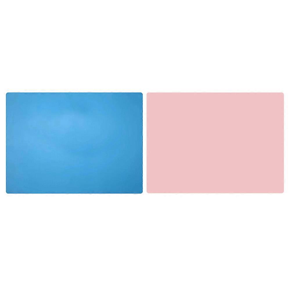 Silicone Placemats Set of 2 Durable, Non Slip Table Mats for Home Dining, Feeding, and Decor Solid Color Pink