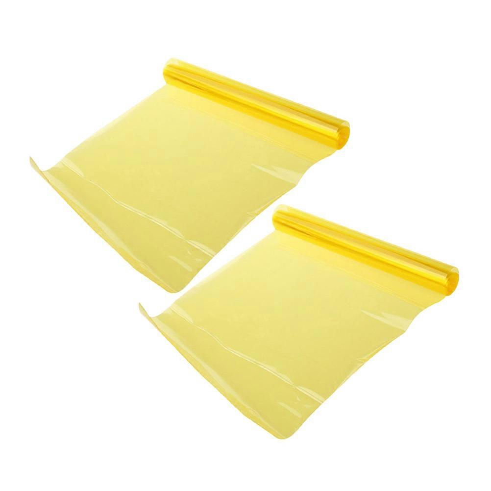 Yellow Headlight Vinyl Film 2 Rolls Scratch Resistant Sticker for Headlights, Tail Lights and Fog Lights Easy DIY Tint Application