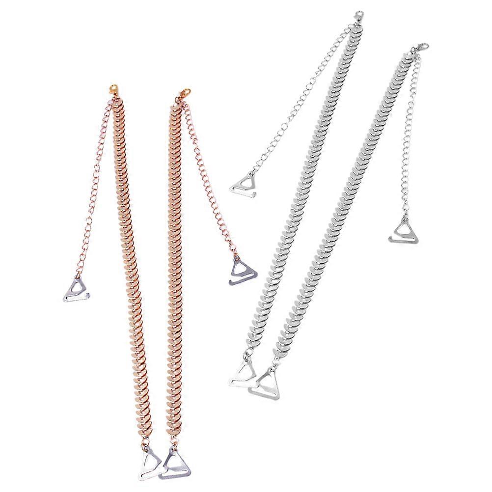 Metal Leaf Bra Straps for Decoration 2Pairs Invisible Replacement Bra Straps