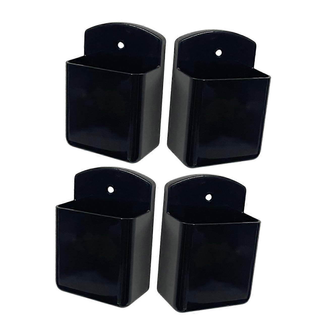 4piece wallmounted remote control organizer, no drilling required, black