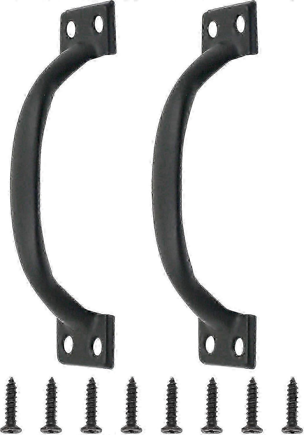 4 Rustic Iron Gate Handle Pull - Set of 2 Heavy-Duty Hardware for Doors & Gates - Vintage Style Decoration