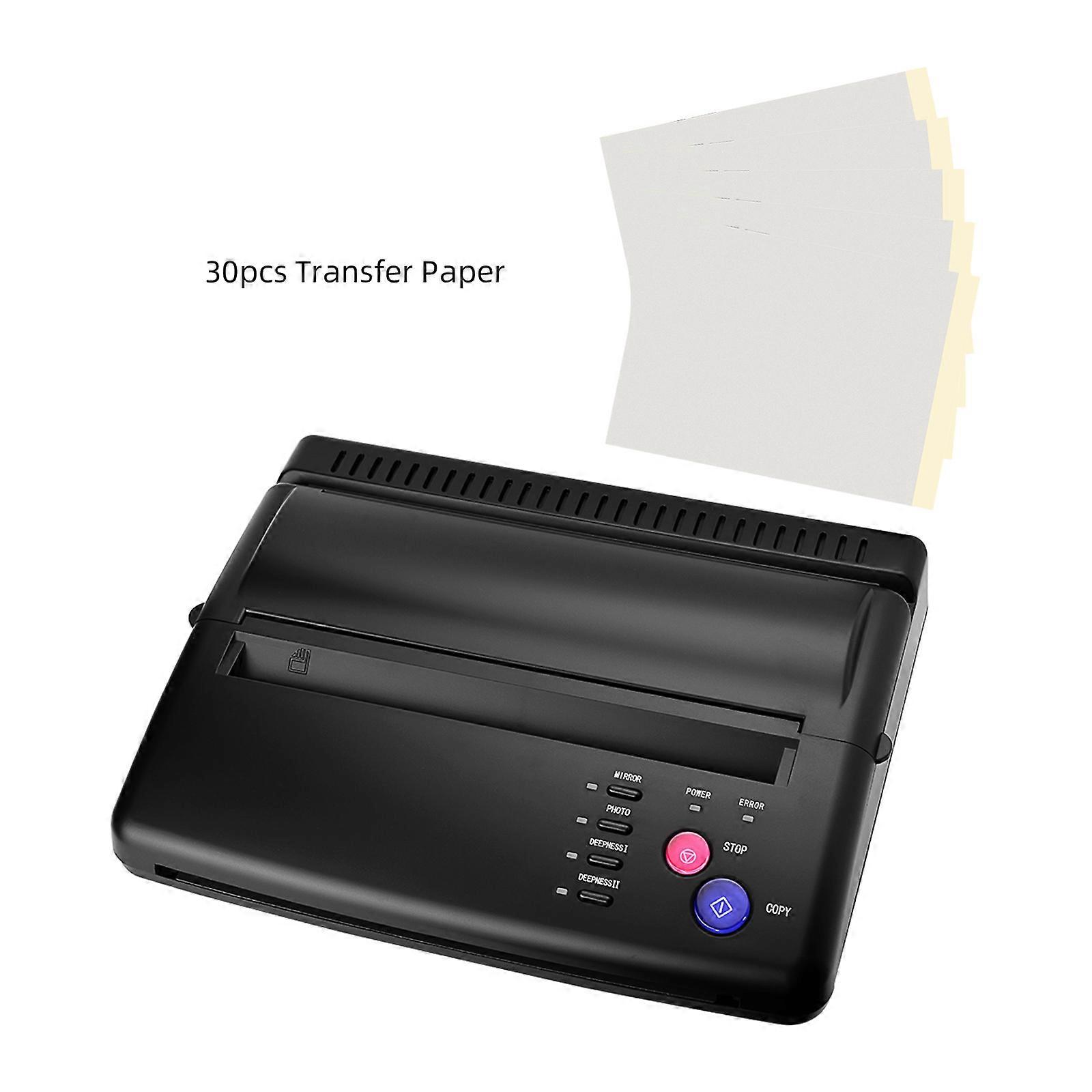 Black convenient pattern line copy thermal tattoo transfer machine + four-link A4 tattoo transfer paper 30pcs European standard 100-240V