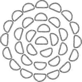 Set of 20 Unwelded 32mm Metal D-Shaped Buckles - Premium Hardware for Purses, Dog Collars, Belts & DIY Craft Projects