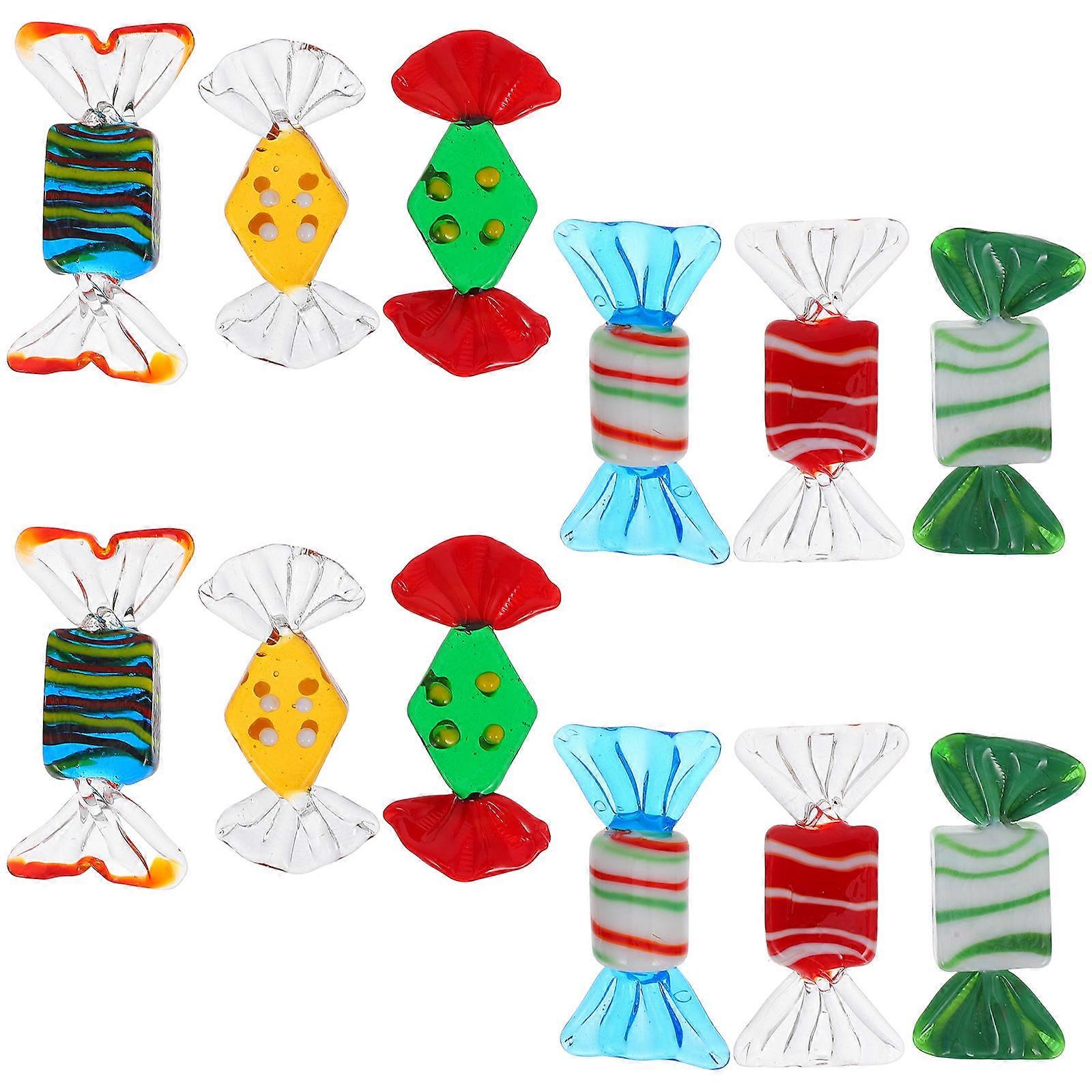 12Pcs Creative Candy Decor Glass Desktop Decors Party Prop Mixed Style