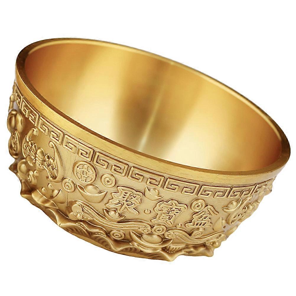 Brass Treasure Bowl – Vintage Style Fortune Basin for Home, Office & Commercial Decor – Elegant Tabletop Adornment