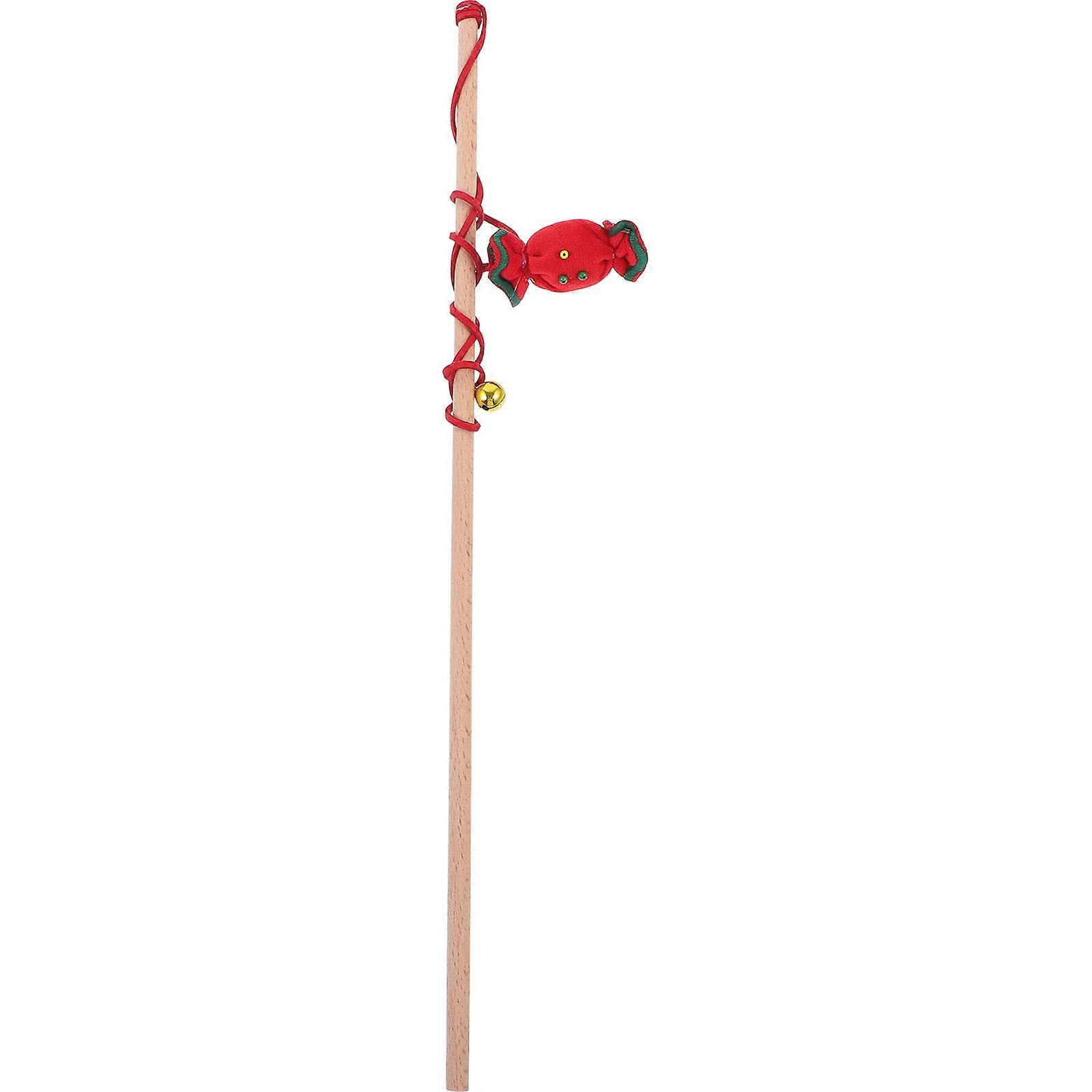 Christmas Cat Teaser Wand with Antler Design Kitten Interactive Toy 1 Set