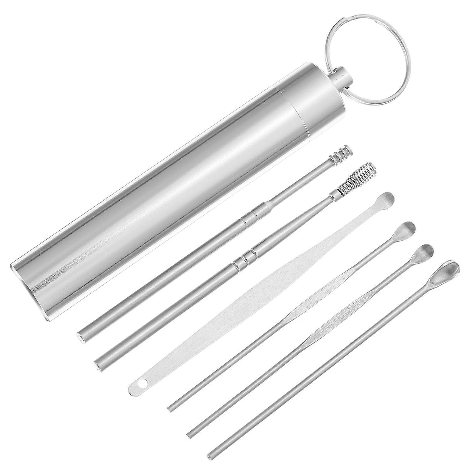 Stainless Steel Ear Cleaning Kit for Home Use Portable Earwax Removal Tool with Smooth Spoon