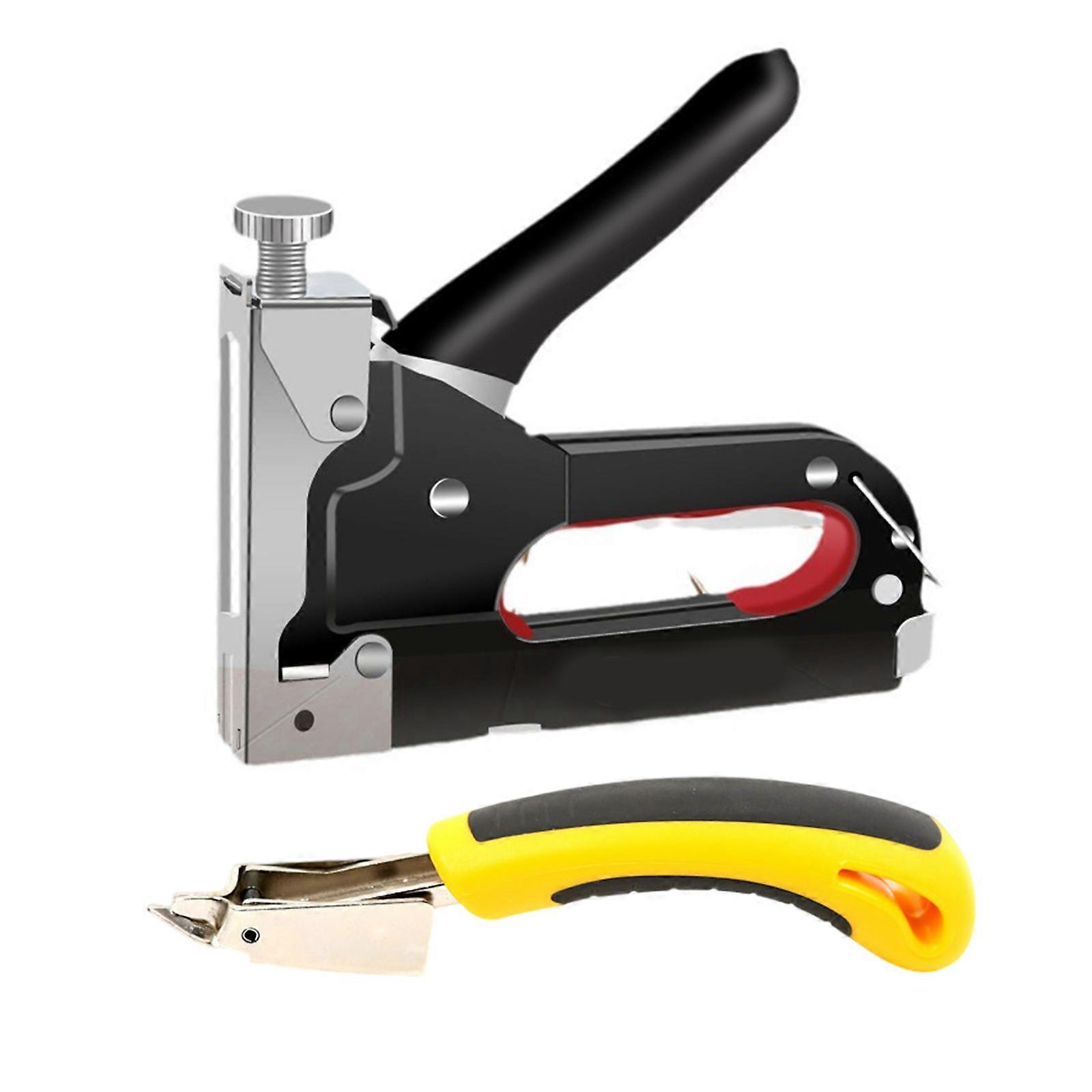 Industrial Strengthes Handheld Staple Guns Featuring Effortlessly Staple Replacement For Prolonged Woodworking Use Multicolor