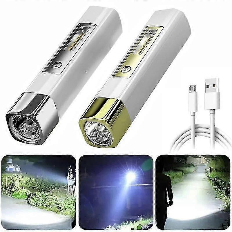 Mini Flashlight Side Light Portable Waterproof Rechargeable Torch Power Bank Multi-Function Tent Camping Lamp Lighting Fishing