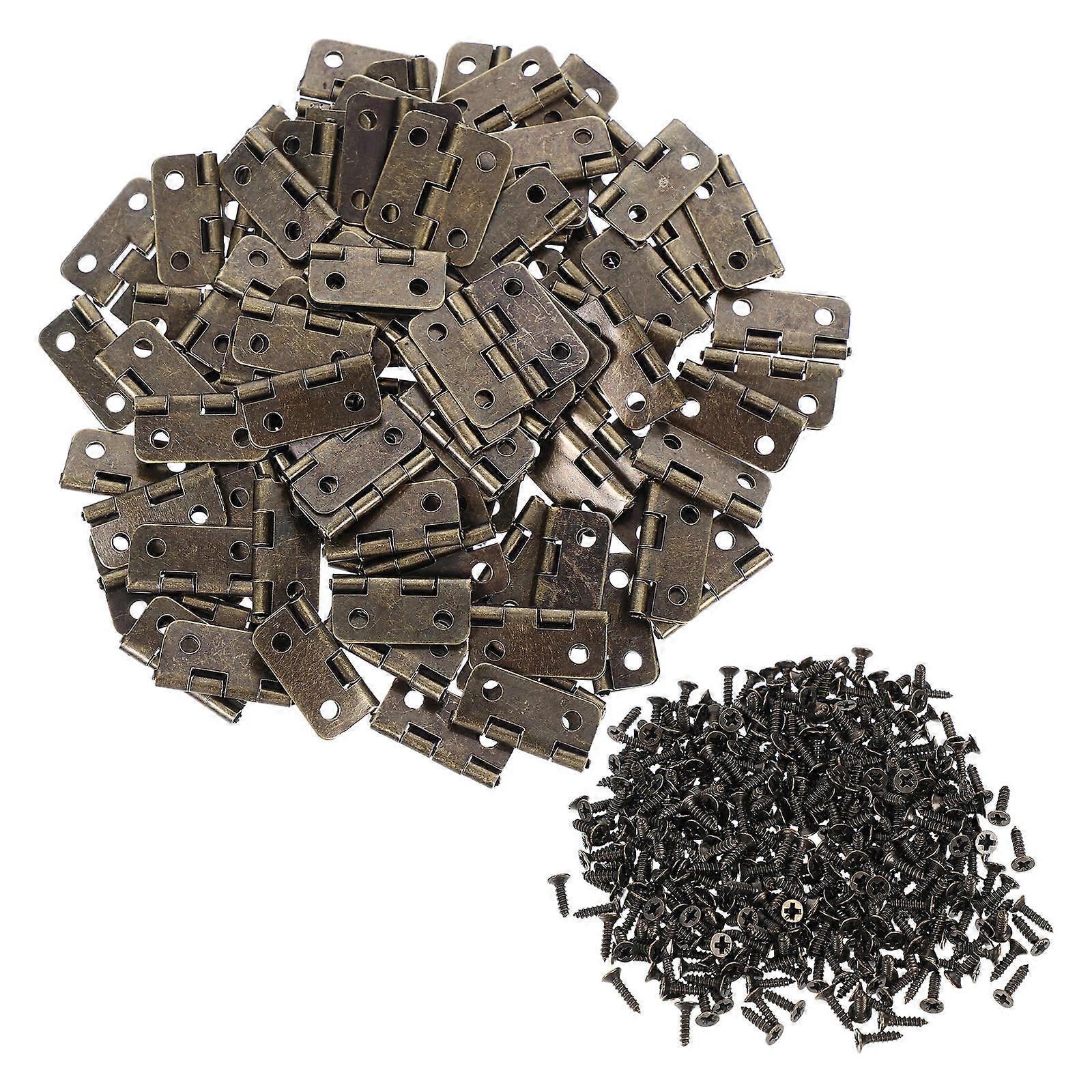 Box Hinges Jewelry Box Hardware DIY Accessories Easy To Install And Remove 100Pcs Round Corner