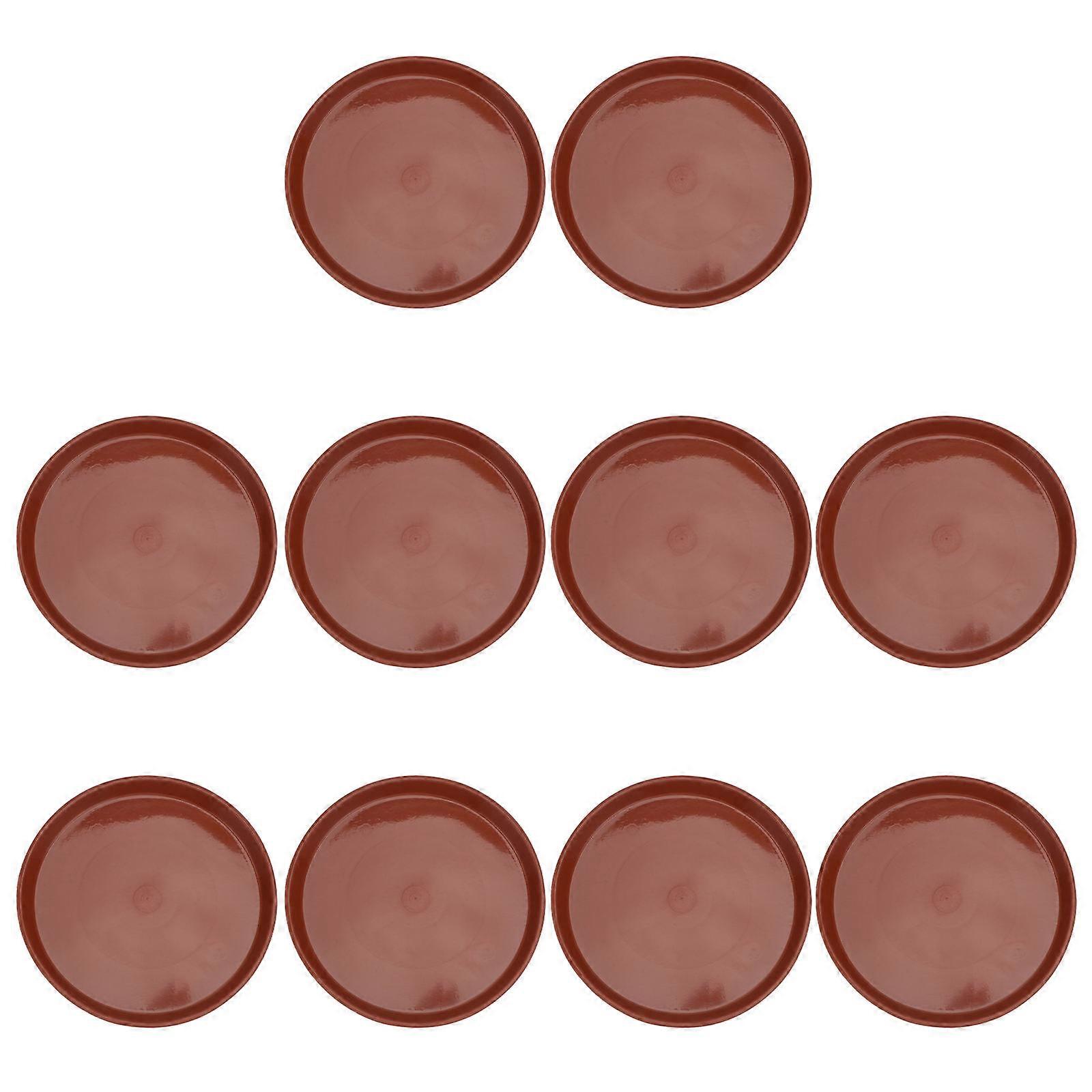 Plastic Flowerpot Saucer Protect Surfaces Maintain Moisture Levels Prevent Sliding Heat-Resistant For Planter Garden Balcony Use Red 10Pcs