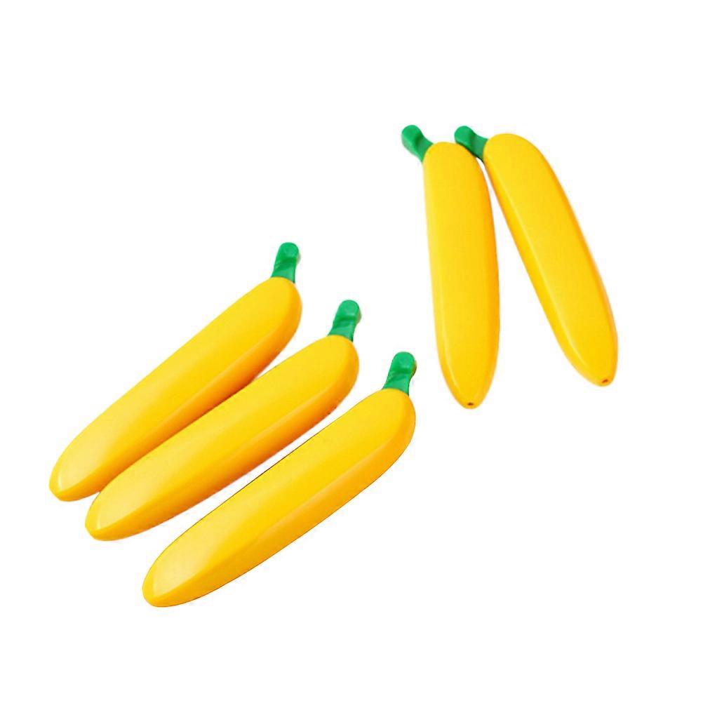 Cute Stationary Banana Shape Ball-Point Pen Artistic Design Everyday Use Comfortable Hand Feeling 5Set