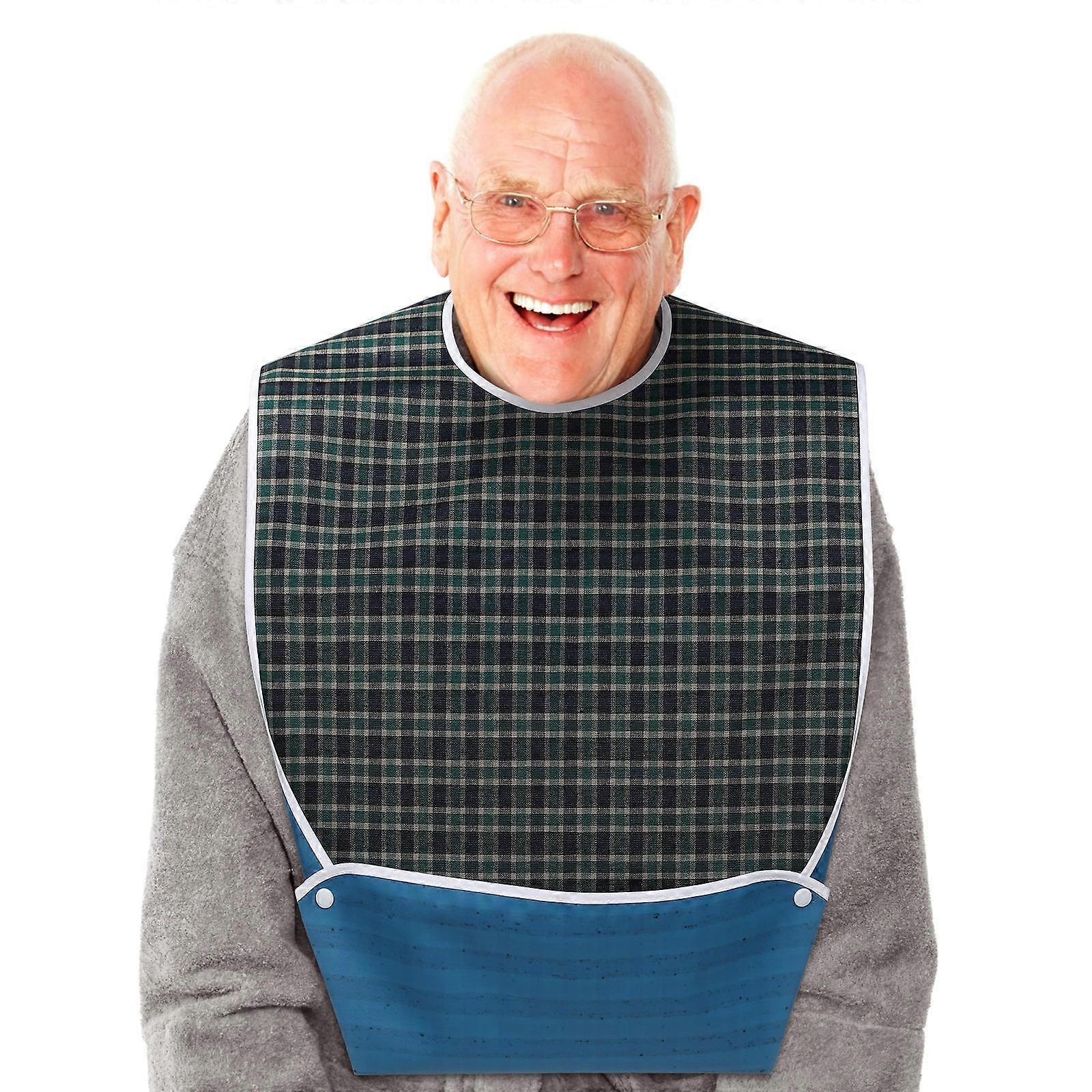 Elderly Bib Clothing Protector Catch Food Crumbs Simple Design Green 78.00X44.00X0.50cm 1Pcs