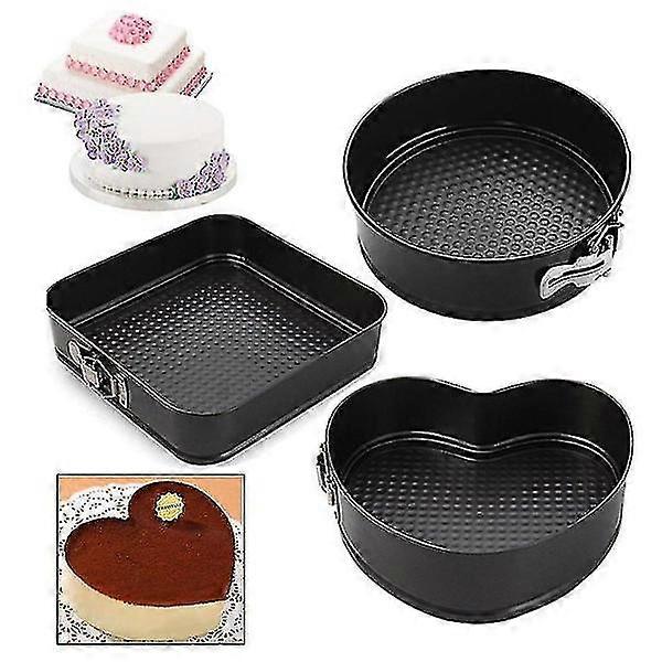 3 pcs/ set DIY Cake Molding Removable Bottom Square Round Heart Shape Tool