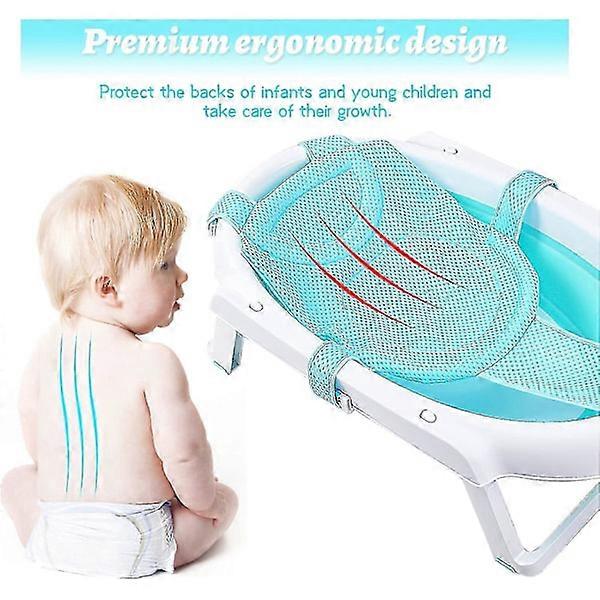 Newborn Baby Bath Seat, Support Net Bathtub Sling Shower, Adjustable Bath Net Non-slip Hammock zd.21 Blue