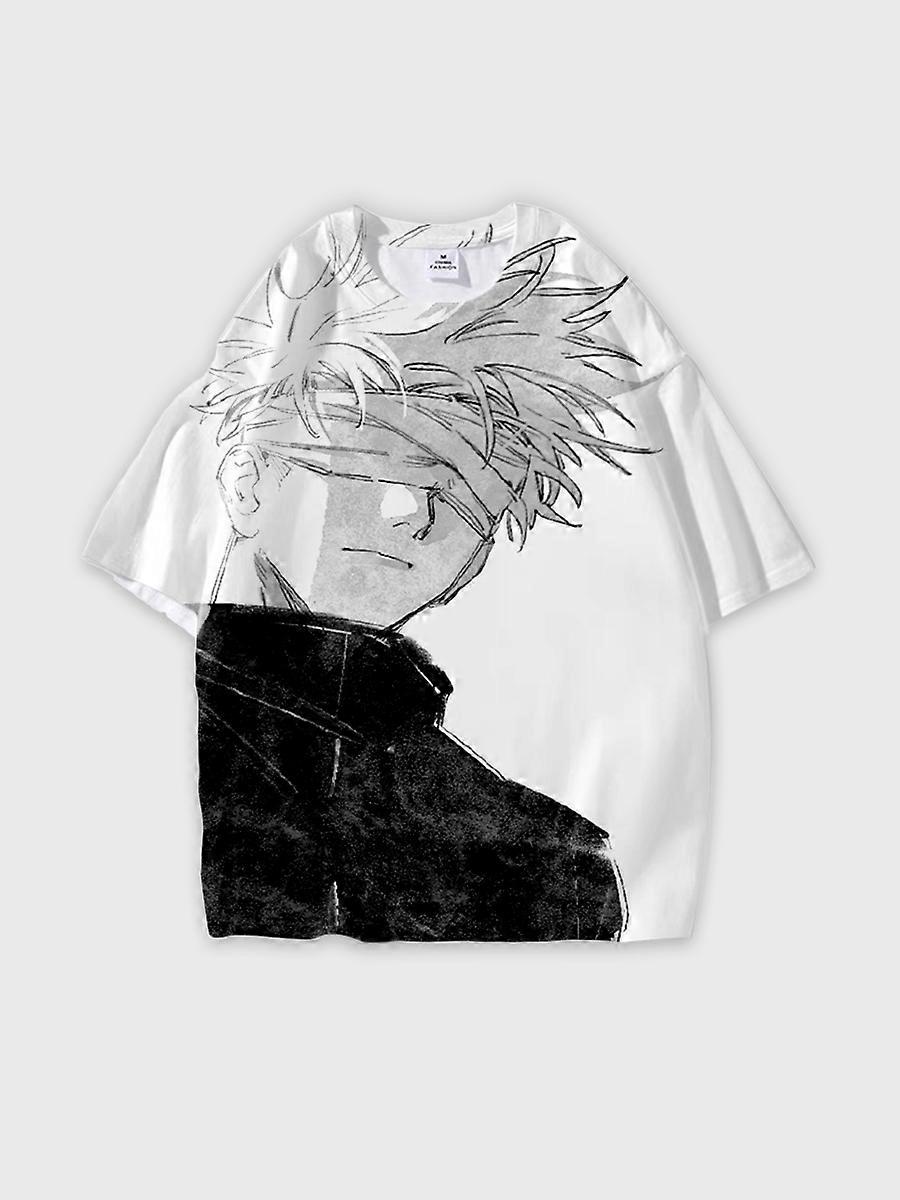 T-shirt round neck Character Pattern loose short sleeve P3333