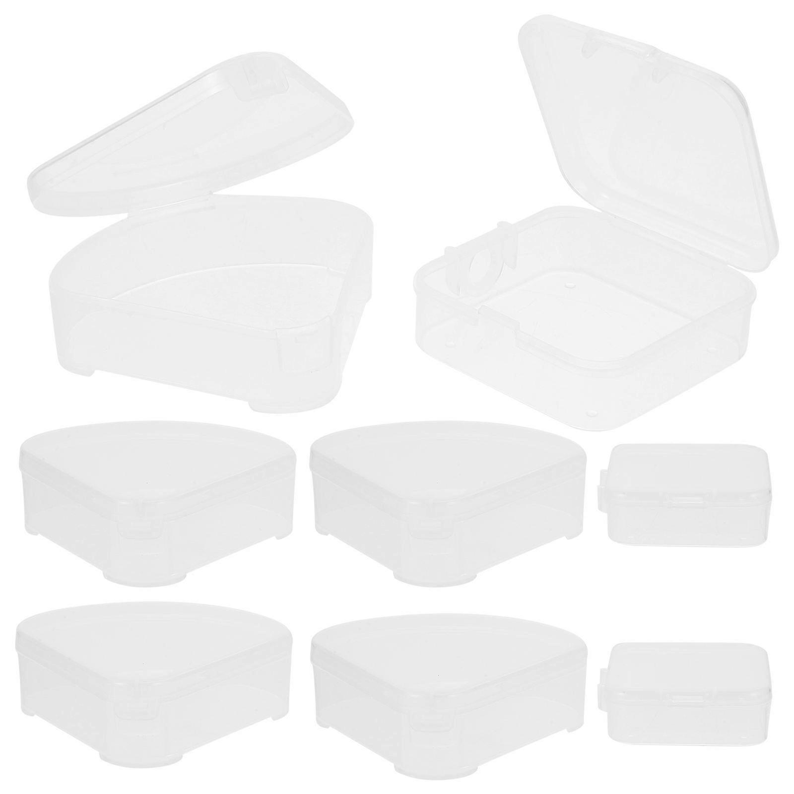 8pcs Transparent Cosmetic Sponge Storage Boxes, Small Triangular & Square Makeup Puff Cases, Portable Powder Puff Organizer for Travel & Daily Use