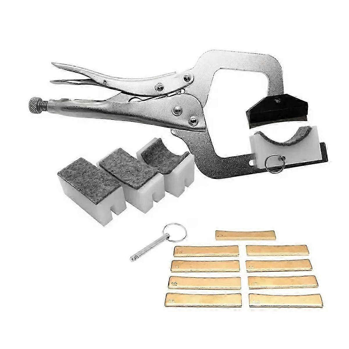 Handheld Fingerboard Fret Insert Tool with 9 Radius Inserts - Precision Tool for Guitar Setup & Customization