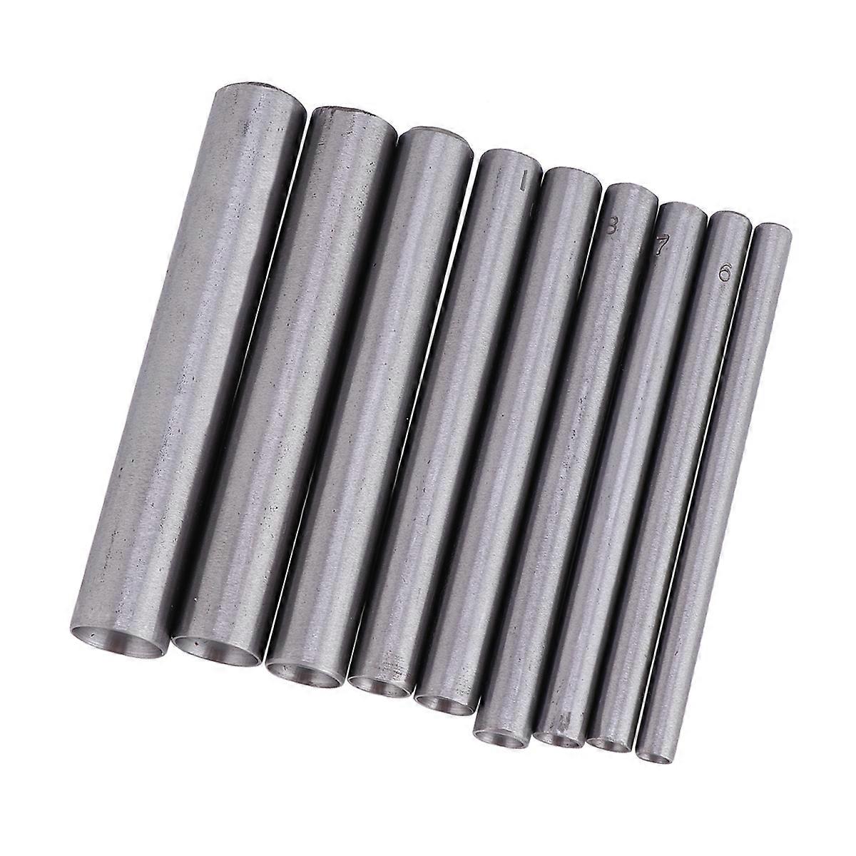 Stainless Steel Hollow Punch Set for Belt Craft Tool with Precision Ground Flute 9pcs Silver