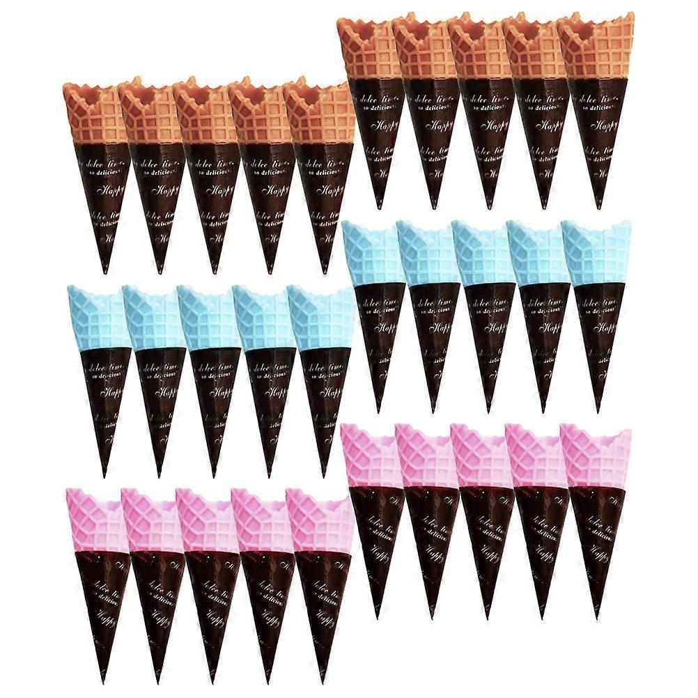 30pcs Realistic Ice Cream Cone Models for Dollhouses – Creative DIY Craft for Educational Play & Decoration