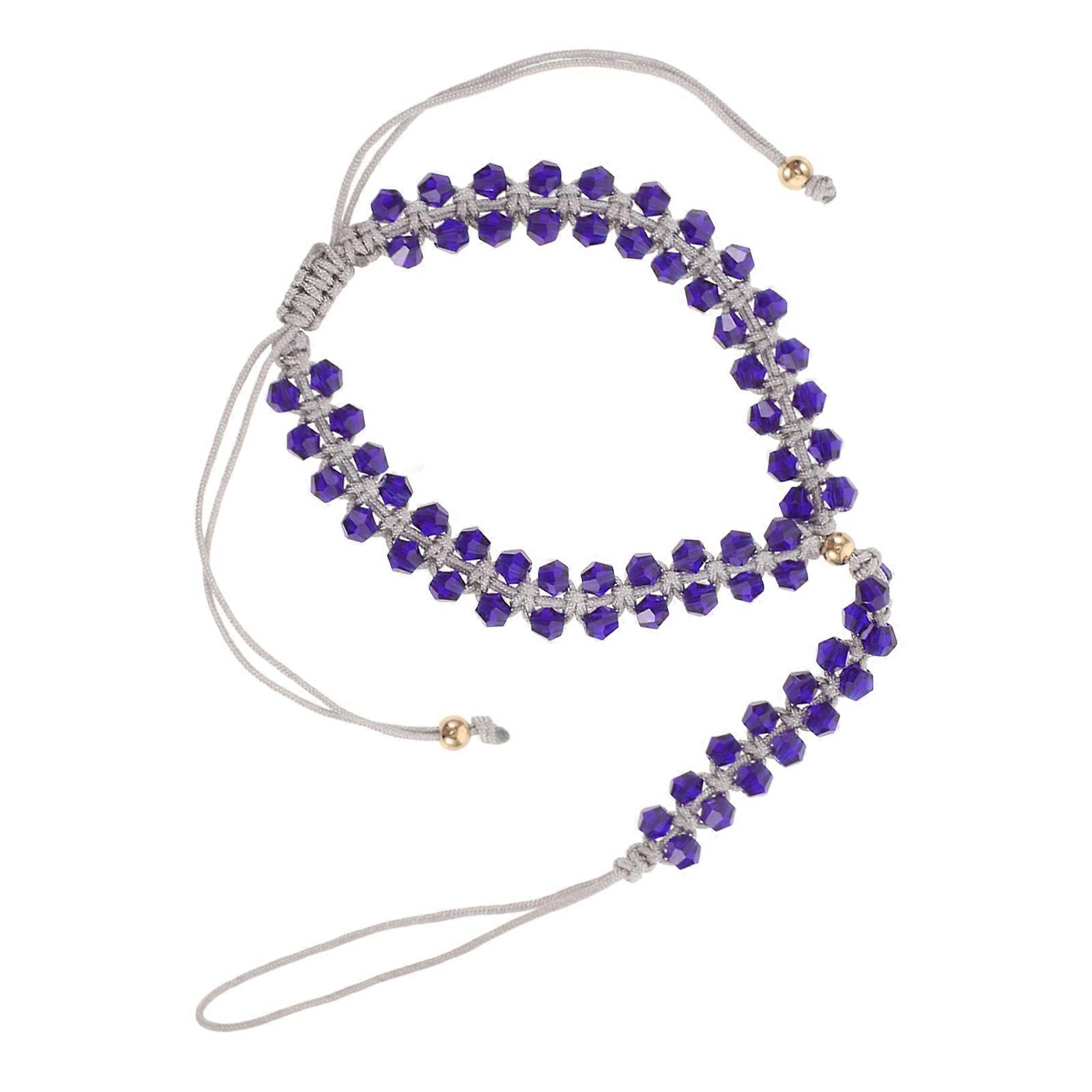 Adjustable Clasp Friendship Symbol Acrylic Crystal Bracelet Beaded Design Jewelry for Friends 13.00X1.10X0.80CM Purple Charm 1Set
