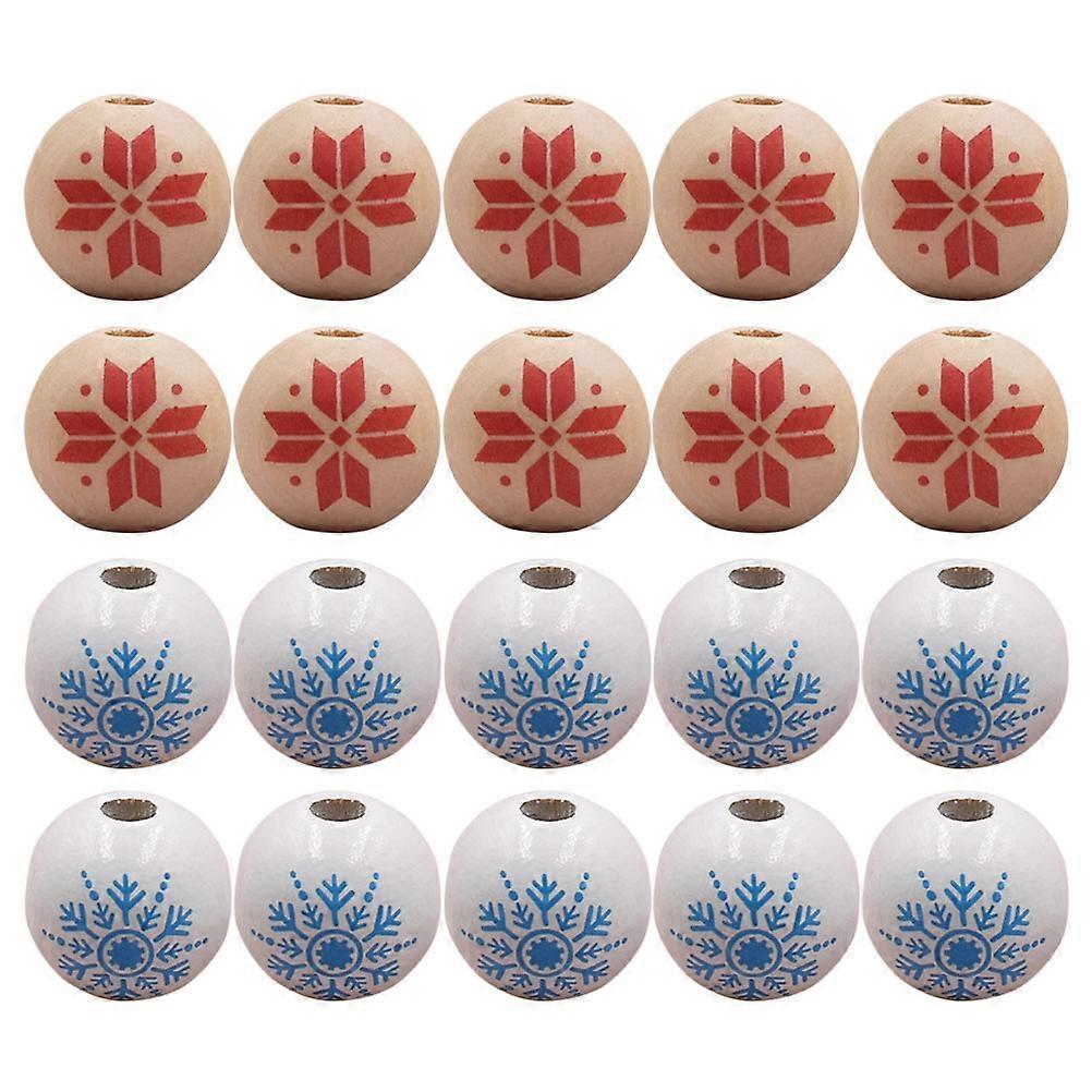 60pcs Snowflake Wooden Beads for DIY Crafts – Smooth Spacer Beads for Jewelry Making, Christmas Decorations & Themed Parties