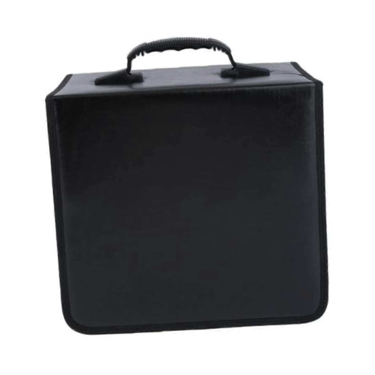 CD Album Box with Large Capacity CD Storage Bag CD Organizer Zip Black 31.50X29.00X18.00CM