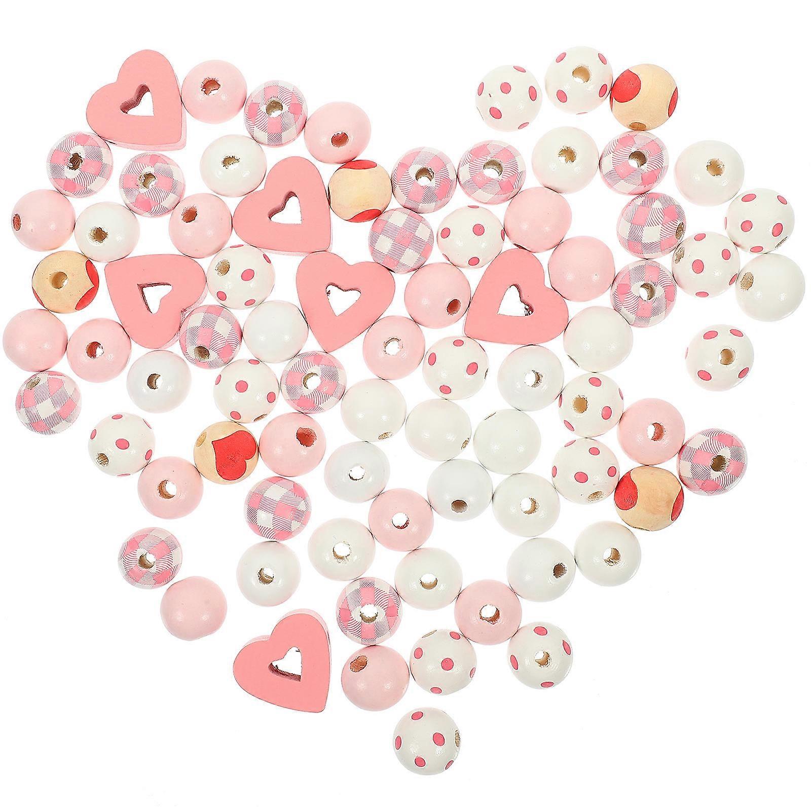 Christmas Wood Beads for Jewelry Making 190pcs DIY Bracelet Beads, Labret & Spacer Beads for Crafts, Loose Beads for Valentine's Day & Holiday