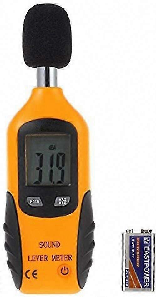 Digital Sound Level Meter Portable Sound Level Meter Data Logger Decibel Noise Meter Tester with Max/Min Hold Sound Measurements Includes 9V Battery
