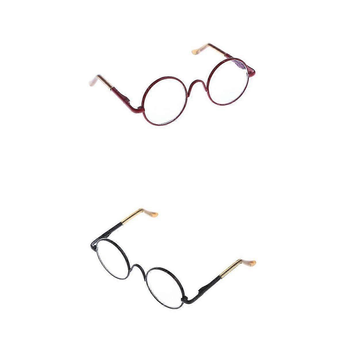 素敵なデザインのラウンドフレームクリアレンズメガネメガネ1/6ブライスドールのアイウェア