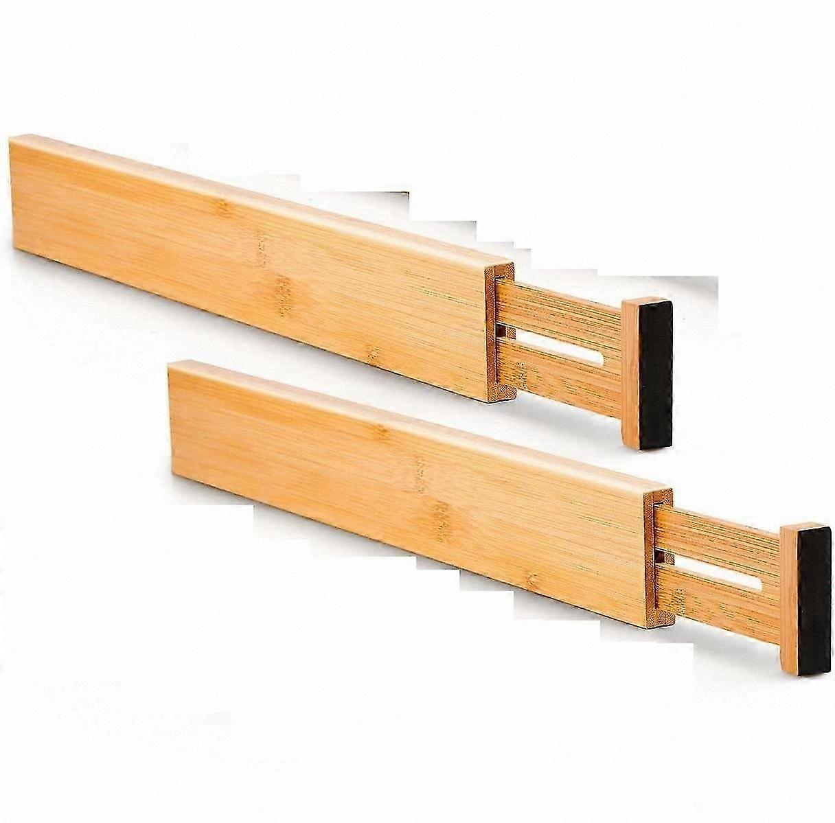Adjustable Bamboo Drawer Dividers, 2 Pack Closet Organizers