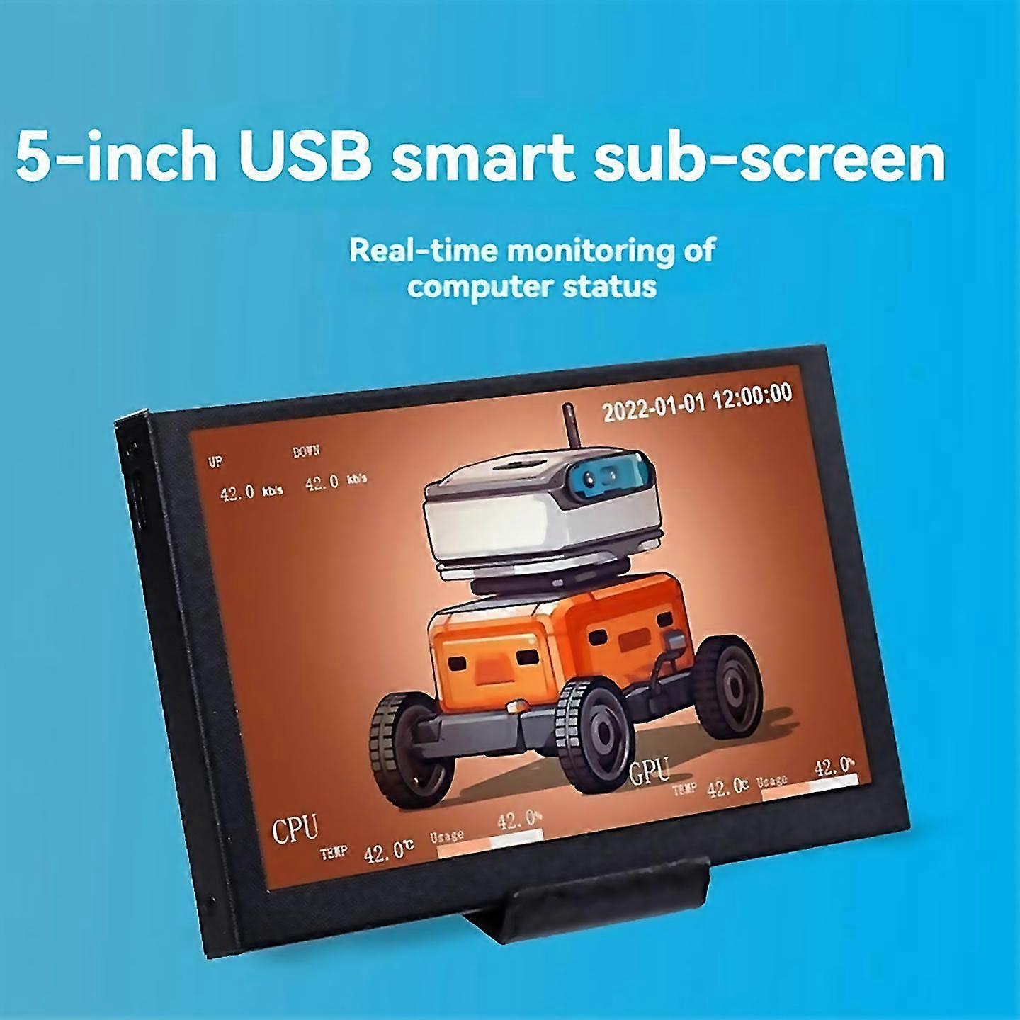 For 5inch Usbc Subscreen Chassis Ips Computer Graphics Chassis Fruugo Uk Black