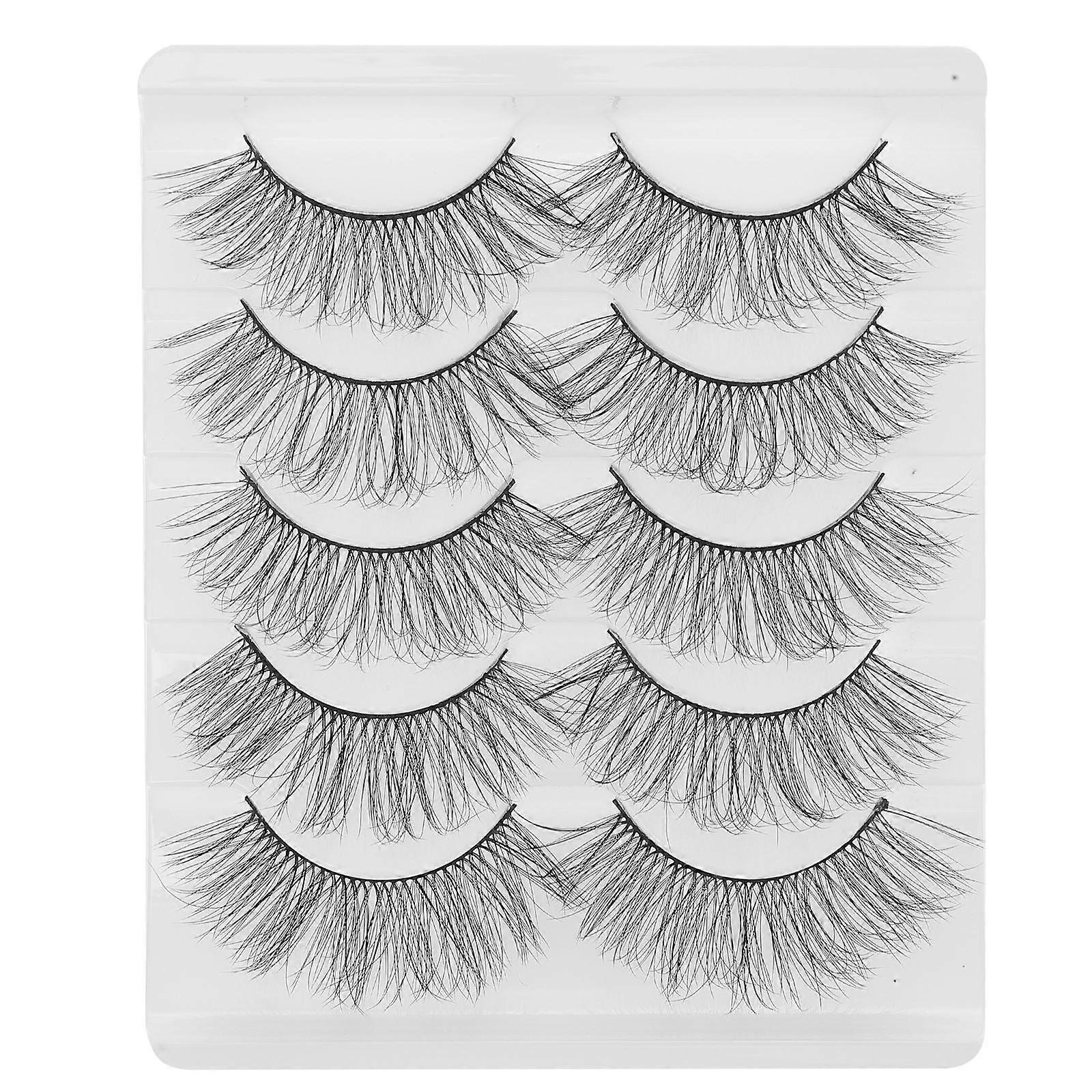 5 Pairs Natural Look False Eyelashes for Makeup – Volume Effect, Chemical Fiber Lashes for Personal or Salon Use